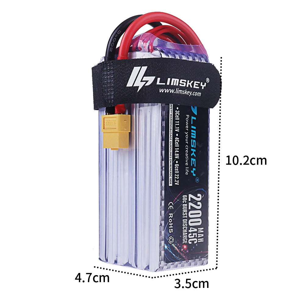 22,2 В 2200 мАч 45C Макс. 60C  – обзор и цена Lipo Battery 6S